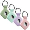 4 Pack Holder Case Compatible with Tile Mate 2022 2024 Tracker, Anti-Scratch Finder Protective Cover for Tile Tracker with Key Ring, Silicone Tile Keychain for Pets,Keys(Cyan Green Pink Purple) view 1