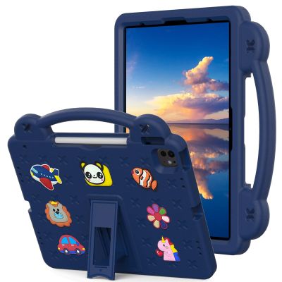 AKABEILA Compatible with Apple iPad Pro 12.9(2018/2020/2021/2022)/Pro 13(2024)/Air 13(2024) Tablet Case, Lightweight Shockproof Protective Case with Shoulder Strap & Stand Handle & Pen Tray Navy Blue