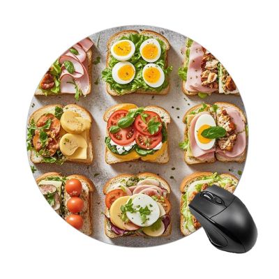 Round Mouse Pad Sandwich Encyclopedia Mouse Pad for Office Premium-Textured Mouse Mat Washable Mousepads Non-Slip Rubber Base Small Mousepad 7.8 X 7.8 X 0.1 Inches