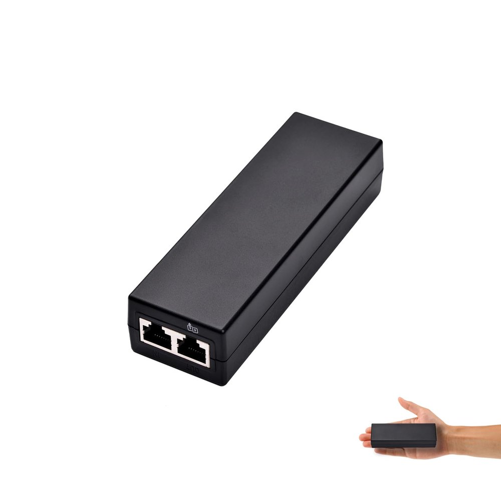 REVODATA 2.5Gbps 30W Active PoE Injector, Convert Non-PoE to PoE Injector Adapter, Up to 100 Meter Max 30W Active PoE Output, 100-240V Input, 1G/2.5Gbps Rates (PSE30WG-B)