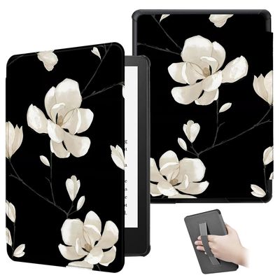 ZSLVPN Case for Kindle Paperwhite 12th Gen 2024(7") & Kindle Colorsoft Signature/Kids Edtion - PU Leather Cover with Hand Strap, Auto Wake/Sleep for Kindle Paperwhite Signature 2024 Released, Black