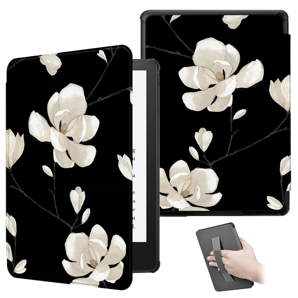 ZSLVPN Case for Kindle Paperwhite 12th Gen 2024(7") & Kindle Colorsoft Signature/Kids Edtion - PU Leather Cover with Hand Strap, Auto Wake/Sleep for Kindle Paperwhite Signature 2024 Released, Black