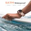 AGPTEK Smart Watch for Women, 5ATM Waterproof Smartwatch for Android and iOS Phones Pink, Black view 3