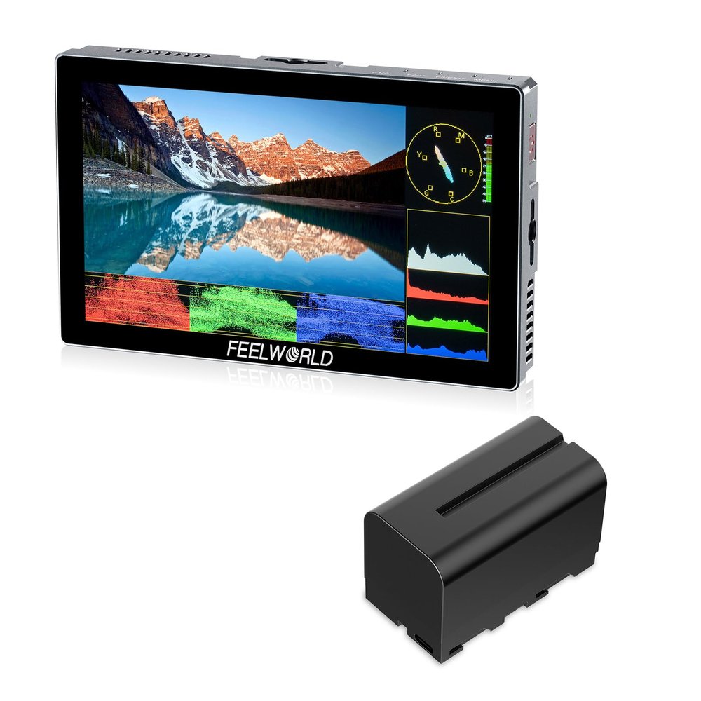 FEELWORLD P6X Field Monitor and F750 4400mAh Battey