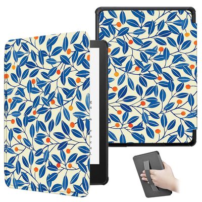 ZSLVPN Case for Kindle Paperwhite 12th Gen 2024(7") & Kindle Colorsoft Signature Edition - All New PU Leather Cover with Hand Strap, Auto Wake/Sleep for Kindle Paperwhite Signature 2024 Released, Blue