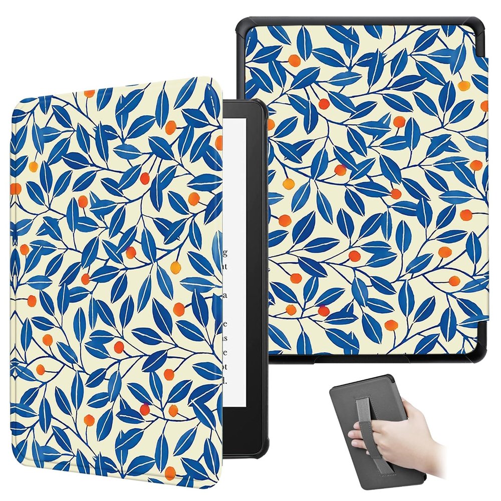 ZSLVPN Case for Kindle Paperwhite 12th Gen 2024(7") & Kindle Colorsoft Signature Edition - All New PU Leather Cover with Hand Strap, Auto Wake/Sleep for Kindle Paperwhite Signature 2024 Released, Blue