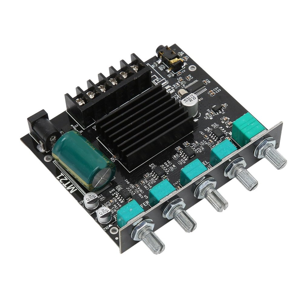 BT Amplifier Board, 2.1 Channel Stereo Power Amplifier Board with High Power, Subwoofer, for 15-100W 4-8 Speakers, Wide Compatibility, Frequency Adjust, DC12-24V