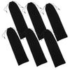 6 Pack Flannelette Hair Tool Storage Bags with Drawstring, Black Xmas view 1