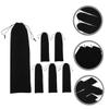 6 Pack Flannelette Hair Tool Storage Bags with Drawstring, Black Xmas view 2