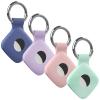 4 Pack Holder Case Compatible with Tile Mate 2022 2024 Tracker, Anti-Scratch Finder Protective Cover for Tile Tracker with Key Ring, Silicone Tile Keychain for Pets,Keys(Pink Purple Cyan Blue)