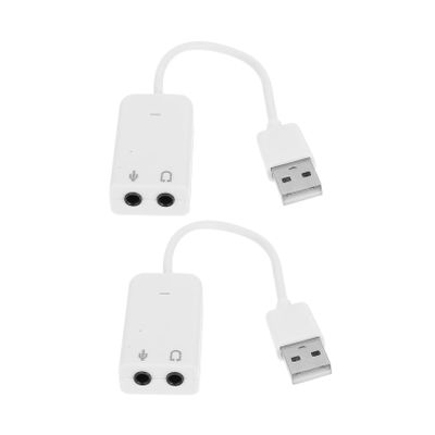 CAXUSD 2pcs USB External Sound Card Adapter Channel Independent Audio Device for Laptop and Desktop Easy and Play Noise Reduction for Streaming and Recording Pack