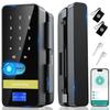 Biometric Fingerprint Glass Door Lock for Frameless Office & Shop Doors (10-12mm), Keyless Bluetooth Smart Lock with App, Time Attendance Log & Remote Code, Fits Sliding & Swing Glass Partitions view 1
