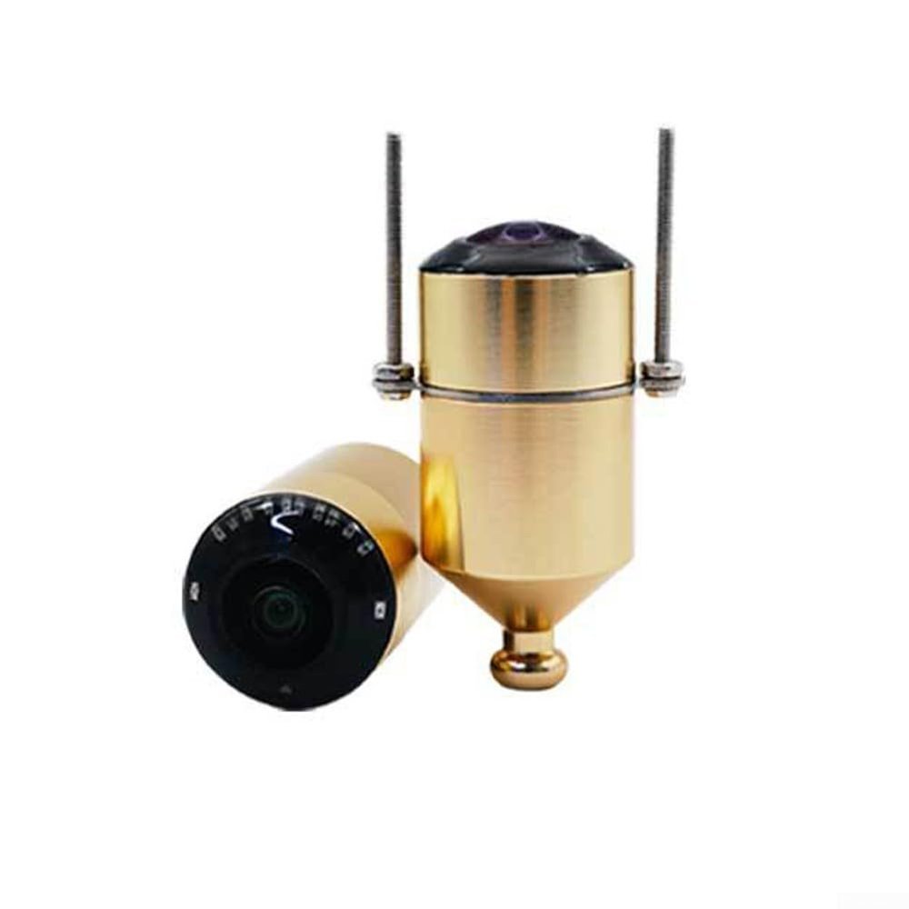 Underwater Fishing Camera 12-28V Fish Finder 195 Wide Angle Infrared for Deep Muddy Waters Aquaculture Ice Lake Fishing(Gold)