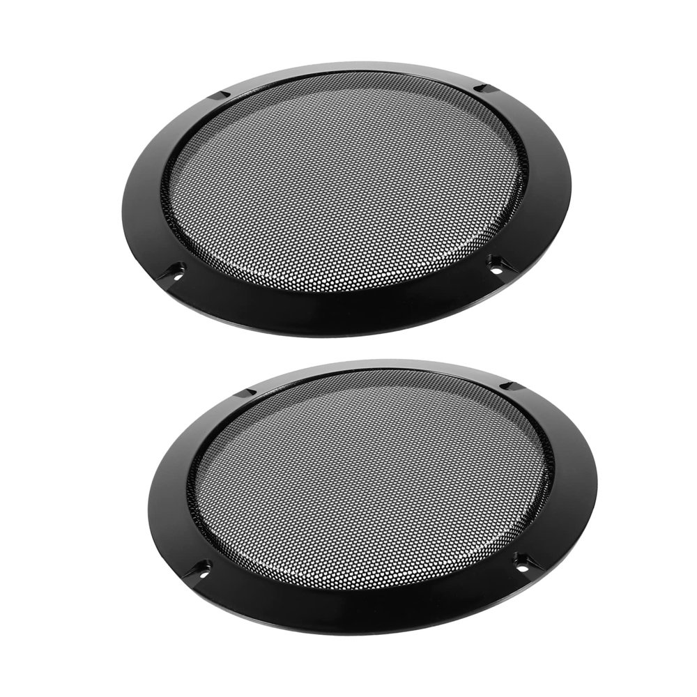 CAXUSD 2pcs Speaker Grill Cover Mesh Decorative Circle Protector for Subwoofer and Car Audio Metal Horn Guard Simple Design Black