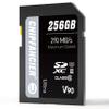 CHIPFANCIER 256GB V90 SD Card SDXC UHS-II V90 Memory Card R290MB/s W290MB/s C10 U3 V90 Full-HD & 8K Video for Professional Photographers & Content Creators DSLR Mirrorless Cameras Black view 1