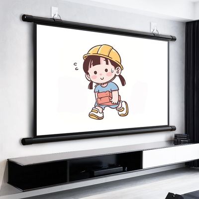 JKSTDPV Manual Roll Up Projector Screen 30" 40" 50" 60" 72" Outdoor Portable Projection Screen Home Theater Movie Screen for Backyard 16:9 4:3 HD Screen(30inch 4:3)