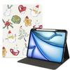 MAYCARI Cute Christmas Snowman iPad Case with Silk Texture Compatible with 11-inch iPad Air2024 Soft Silk Back Cover Pencil Holder & Auto Sleep/Wake Feature iPad Case Girly Aesthetic Design view 1