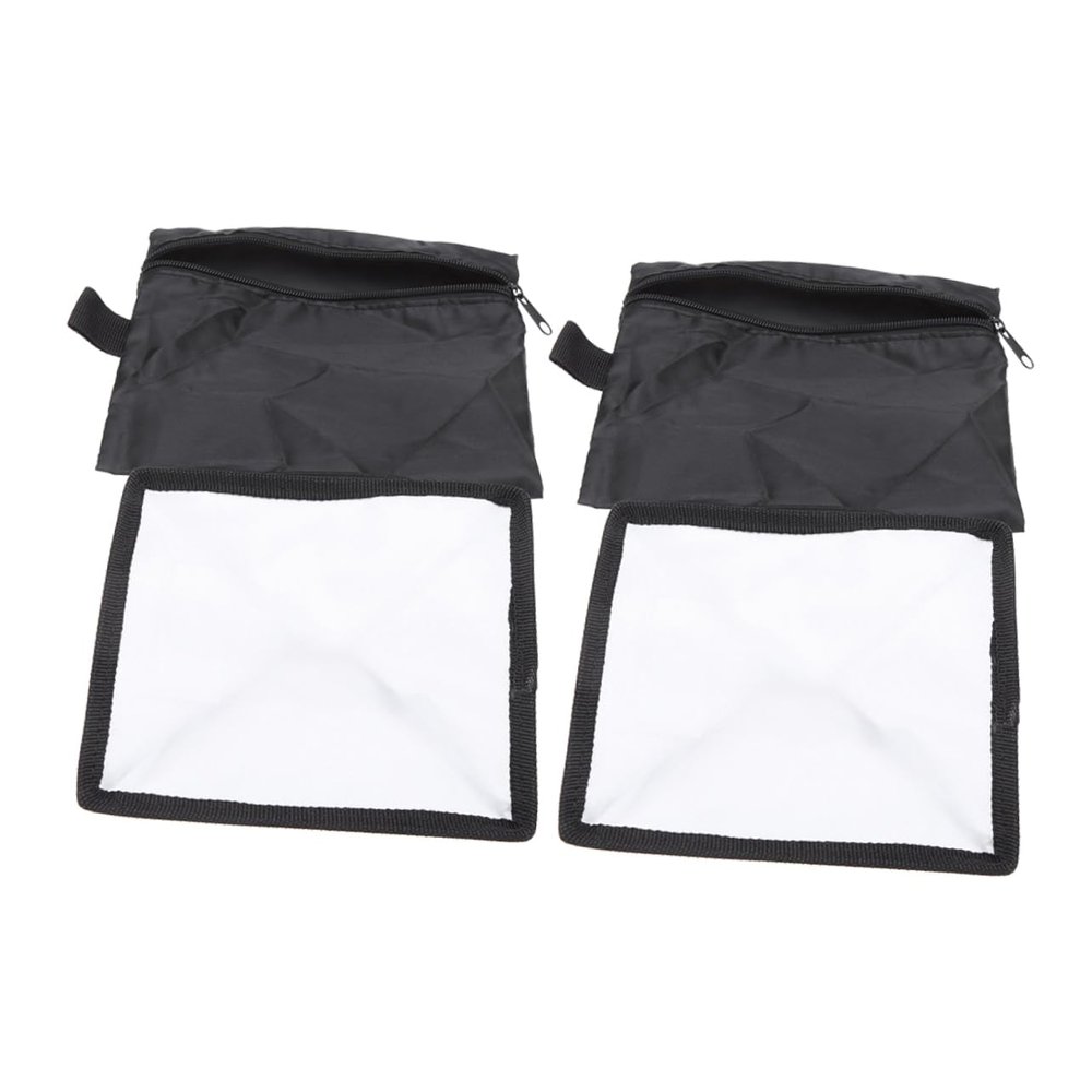 CAXUSD 2pcs Soft Flash Diffuser Sock for Strobe Lights Foldable Design for Compatible Square Overhead Flashes Hook and Quick Installation