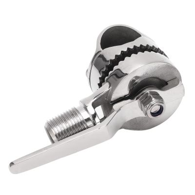 Marine VHF Antenna Mount 316 Stainless Steel Rail Mount Adjustable Antenna Base Adjustable Ratchet Mount for 7/8 to 1in Rails