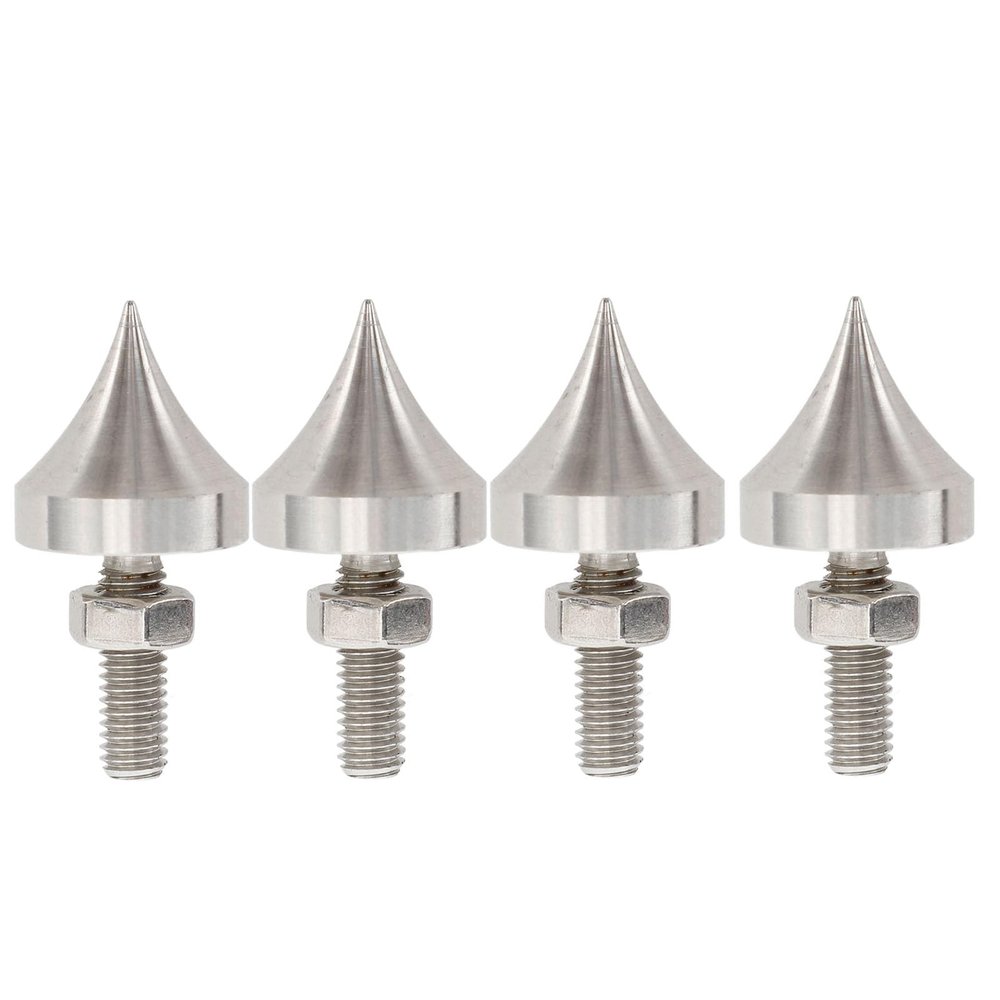 4PCS Stainless Steel Speaker Spike Pad Kits,Speaker Spike Stainless Steel Isolation Feet Shockproof Speaker Spikes for Enhancing Sound Quality (M6)