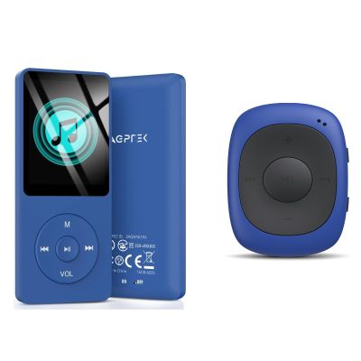 AGPTEK A02S 16GB MP3 Player, 70 Hours Playback Lossless Sound Music Player and G02 8GB Clip MP3 Player with FM Shuffle
