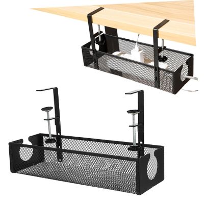 BCOATH under Desk Cable Organizer Metal Wire Storage Tray for Efficient Cord Management Capacity Holder for Home Office Simple Design for Tidy Desks