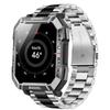 Lamshaw Compatible with Blackview Smart Watch bands, 20mm, 22mm Stainless Steel Metal Replacement Strap Bracelet Men & Women Compatible with IOWODO W60, R30 Pro, R50, Compatible with Blackview W60, R30 Pro, R50 Smart Watch (Silver-Black, 20mm size ba view 1