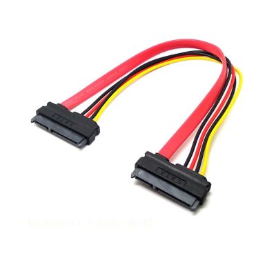 ACGTUY SATA Male to Female Adapter Cable Converter 22Pin Sata with 7pin+15pin Female to Female SATA Power Data Cable 30/50cm(Female to Female30cm)