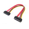 ACGTUY SATA Male to Female Adapter Cable Converter 22Pin Sata with 7pin+15pin Female to Female SATA Power Data Cable 30/50cm(Female to Female30cm) view 1