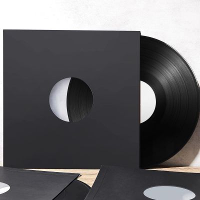 45 Record Sleeves, 20PCS 7inch Vinyl Record Inner Sleeves, Black Heavyweight Acid Free Paper for EP Records Storage