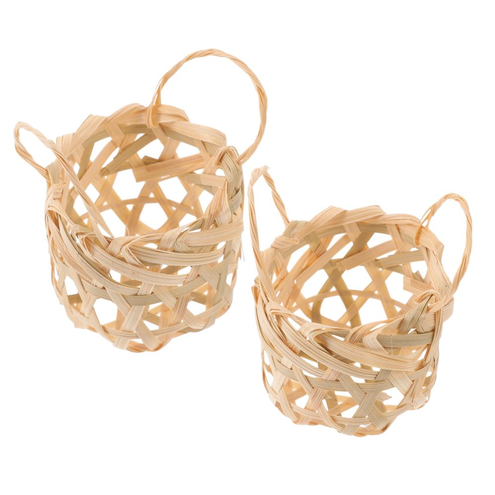 BUTIFULSIC 2pcs Woven Bamboo Lampshade Pendant Light Covers for Bulb Lamp Decorative Hanging Lampshade