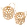 BUTIFULSIC 2pcs Woven Bamboo Lampshade Pendant Light Covers for Bulb Lamp Decorative Hanging Lampshade view 1