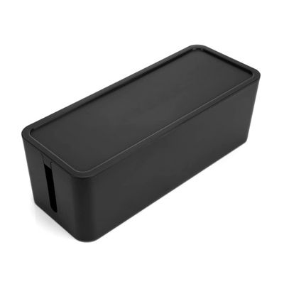 Hoement Box Organizer for Desk and Tv Cord Storage Case to Keep Cables Tidy and Hidden Plastic Design Black