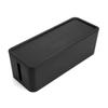 Hoement Box Organizer for Desk and Tv Cord Storage Case to Keep Cables Tidy and Hidden Plastic Design Black view 1