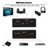Mtlavishness HDMI Audio Extractor HDMI Audio Splitter Converter Support Ultra HD 4K Optical Output and 3.5mm with Optical Fiber Cable Adapter for PCM DTS 5.1 HDCP Dolby Digital view 2