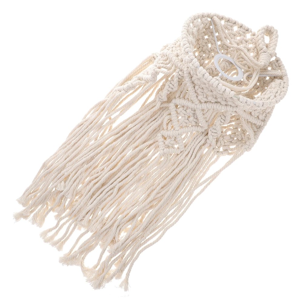 KICHOUSE Macrame Lampshade Ceiling Lamp Cover Cotton Woven Decorative Light Shade