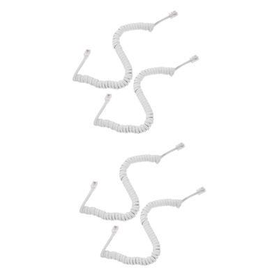 FELTECHELECTR 4pcs Coiled Telephone Cord Phone Cables for Landline Sound Quality Stable Signal Flexible Design to Prevent Clutter Replacement for Worn-