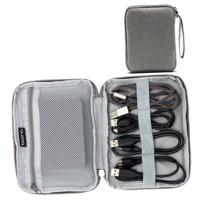 KONTONTY Portable Hard Drive Case External Storage Bag USB Cable Organizer Protective Cover