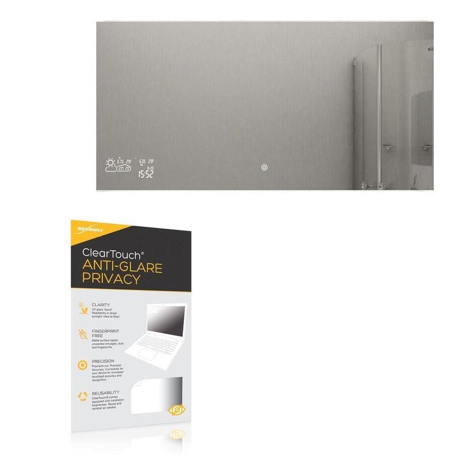 BoxWave Screen Protector Compatible With BYECOLD Smart Bathroom Mirror - ClearTouch Anti-Glare Privacy (2-Pack), Privacy Screen Protector Flexible Film Anti-Glare