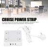 7 in 1 Flat Plug Power Strip, 17W Fast Charging Power Board with 4 Outlets 3 USB Ports, Smart Desktop Charging Statio with 5FT Extension Cord, for Home Office Dorm Room view 2