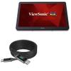 BoxWave Cable Compatible with Viewsonic VSD243-BKA-US0 24 Inch - PowerDisplay PD Cable (6ft) - USB-C to USB-C (100W), LED Wattage Info Extra Long Braided Nylon - Jet Black view 1