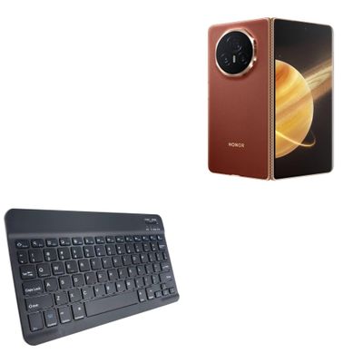 BoxWave Keyboard Compatible with Honor Magic V3 - SlimKeys Bluetooth Keyboard, Portable Thin with Chiclet-Style Keys - Jet Black