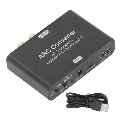 Digital to Analog Audio Converter Volume Adjustable Optical and USB Power Cable Support Stereo Headphone Port