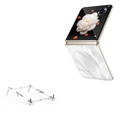 BoxWave Stand and Mount Compatible with Honor Magic V Flip - Pocket Aluminum Stand 3-in-1, Portable Multi Angle Viewing Riser - Metallic Silver