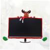 CIYODO Computer Screen Decoration Set Elk Christmas Ornament 25-35 Inch Monitor Cover Festive Style view 2