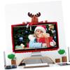 CIYODO Computer Screen Decoration Set Elk Christmas Ornament 25-35 Inch Monitor Cover Festive Style view 4