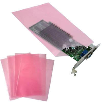 500 Anti-Static Bags, 6" x 10", 2 Mil, Open-Ended Large Pink Poly Bags for Motherboard Protection