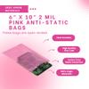 500 Anti-Static Bags, 6" x 10", 2 Mil, Open-Ended Large Pink Poly Bags for Motherboard Protection view 2