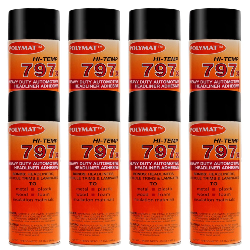 Polymat 797x Hi Temp Spray Adhesive Can high Temperature Headliner Glue 220F (8)