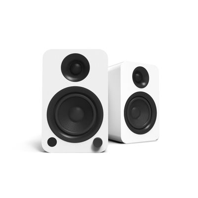 Kanto YUW 140W Powered Speakers with Bluetooth 4.2 and RCA Input | Features Signal Detection and Auto Stand-by | Remote Included | Pair | Matte White